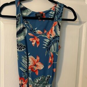 Jones New York Blue Floral Midi Dress